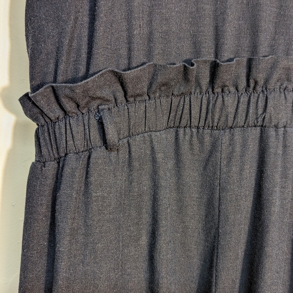 Monteau Navy Blue Cami Wide Leg Jumpsuit Elastic Waist Size Small - Picture 7 of 12